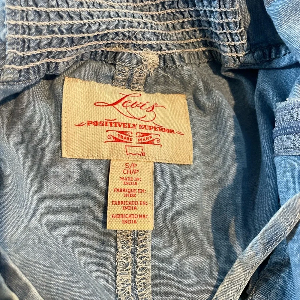 Levi’s Chambray Midi Dress in Light Blue Denim. Size S - Picture 5 of 7